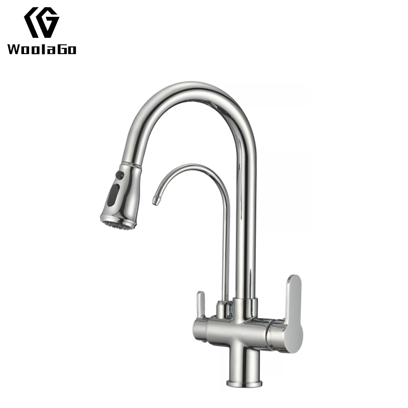 Tidjune Kitchen Faucets with Three Ways Pull Out Filter Kitchen Faucets Chrome Hot Cold Kitchen Tap JK190