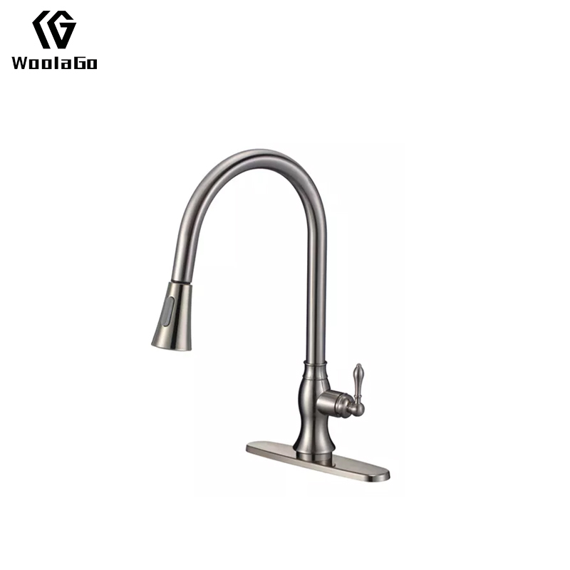Promotion Durable cUpc Deck Mounted Single Handle Brass Kitchen Water Faucet Brushed Nickel Kitchen Tap JK74-BN