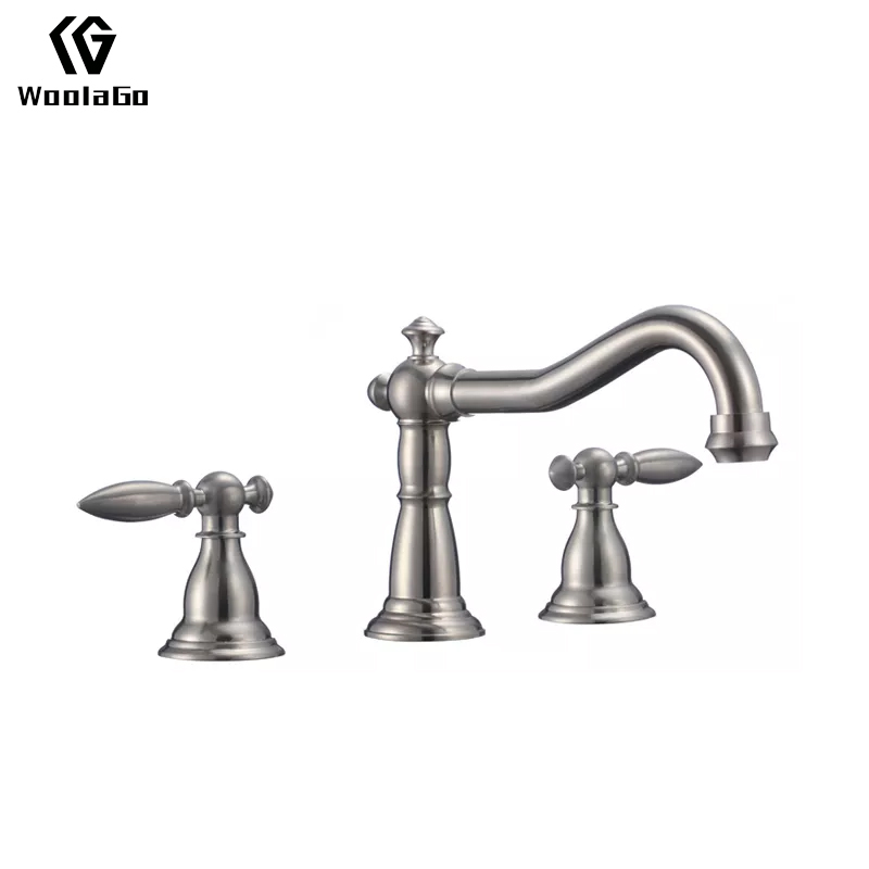 Wholesalers China Temperature Control 3-Hole Dual Handle Tap And Faucet Brushed Nickel Basin Tap J72-BN