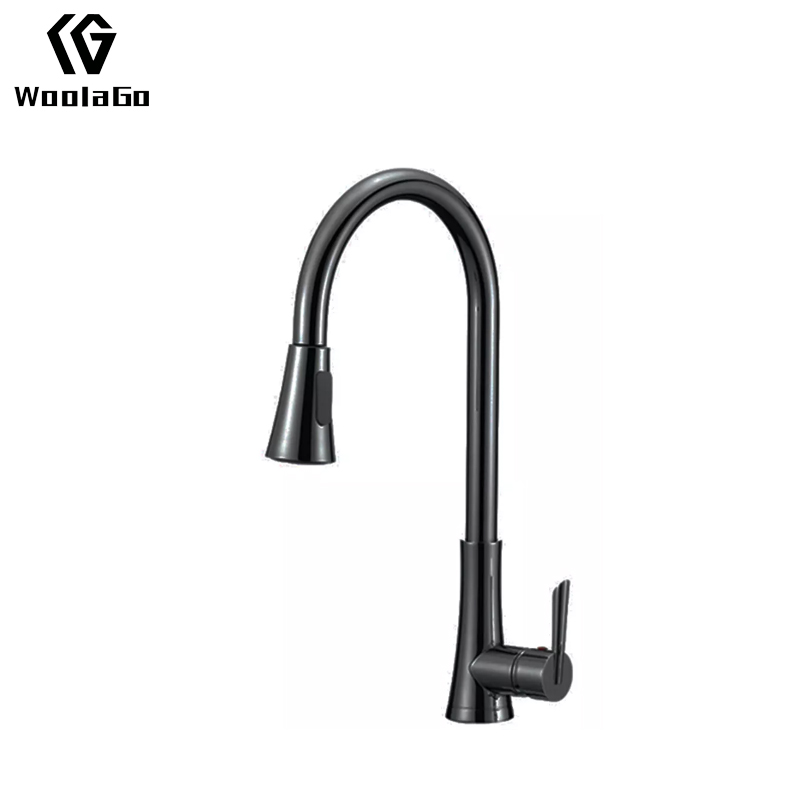 Promotion Commercial Water Supply Pull Out Gooseneck Health Kitchen Mixer Tap Faucet JK179-MB