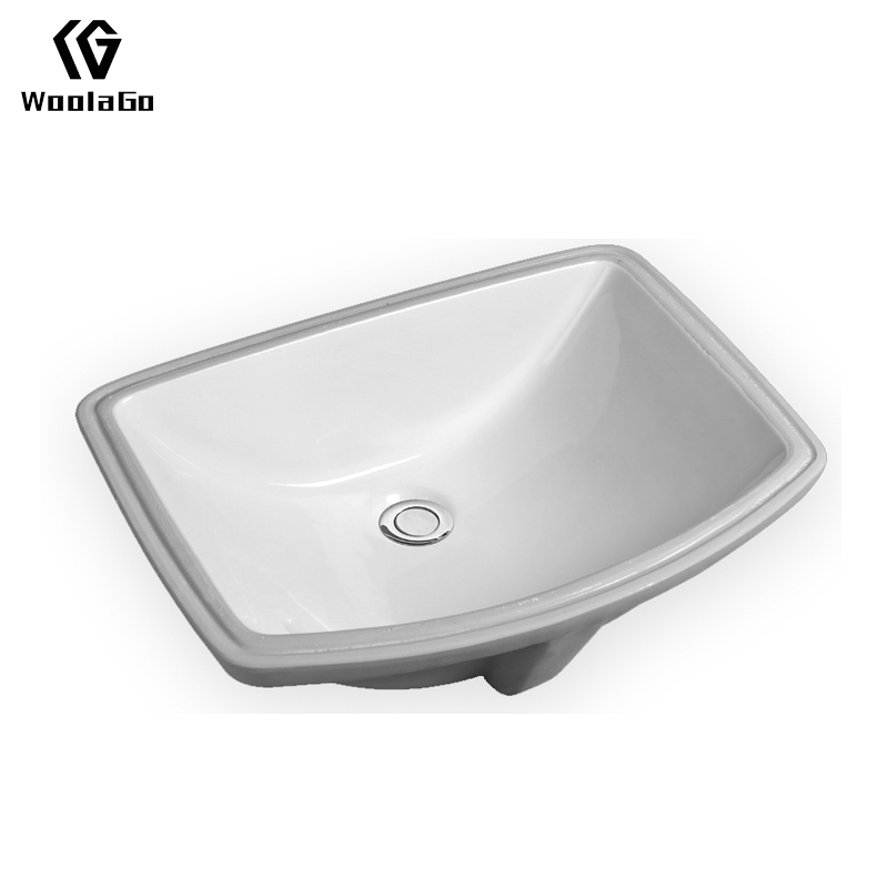 Down Countertop Basin Sink Porcelain Sink for Bathroom Rectangular Shape White Sink HPS6012